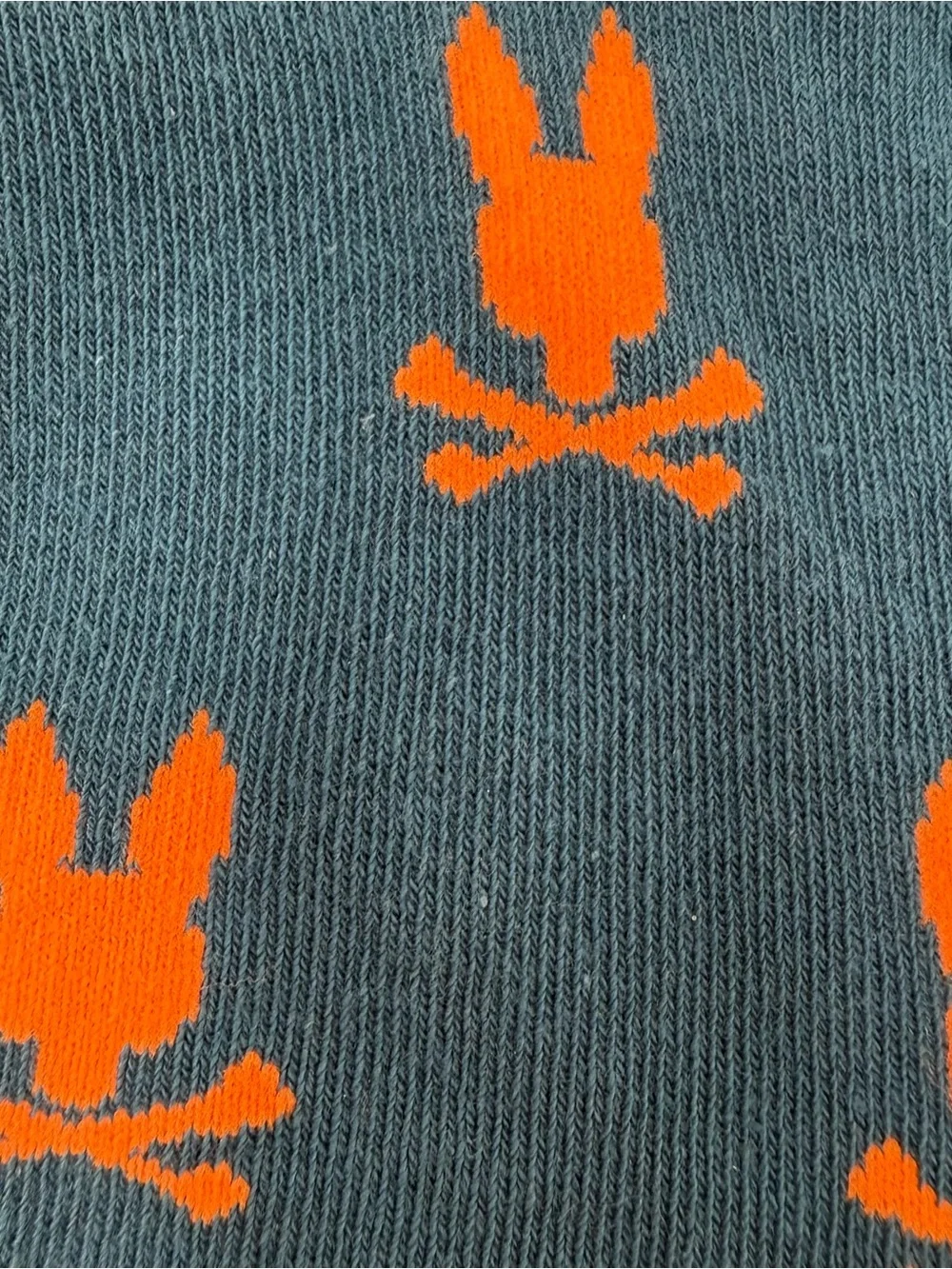 Psycho Bunny Men’s Repeating Logo Pima Cotton Blend Socks 2 pair Orange Blue NWT